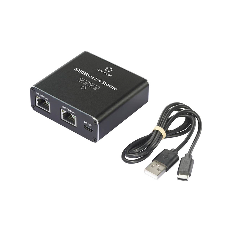 Switch Gigabit Ethernet Renkforce Rf-Ges-400 Con 4 Puertos RJ45 Y Alimentación Por Us