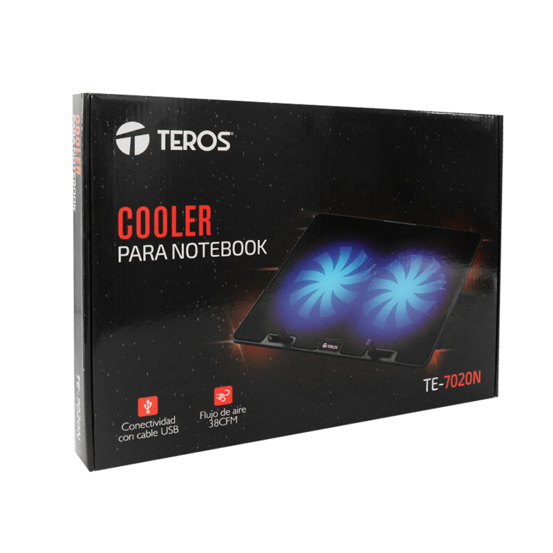 Cooler Teros Te-7020N, Compatible Con Notebooks De Hasta 15.6, 2 Fan De 12Cmcoo