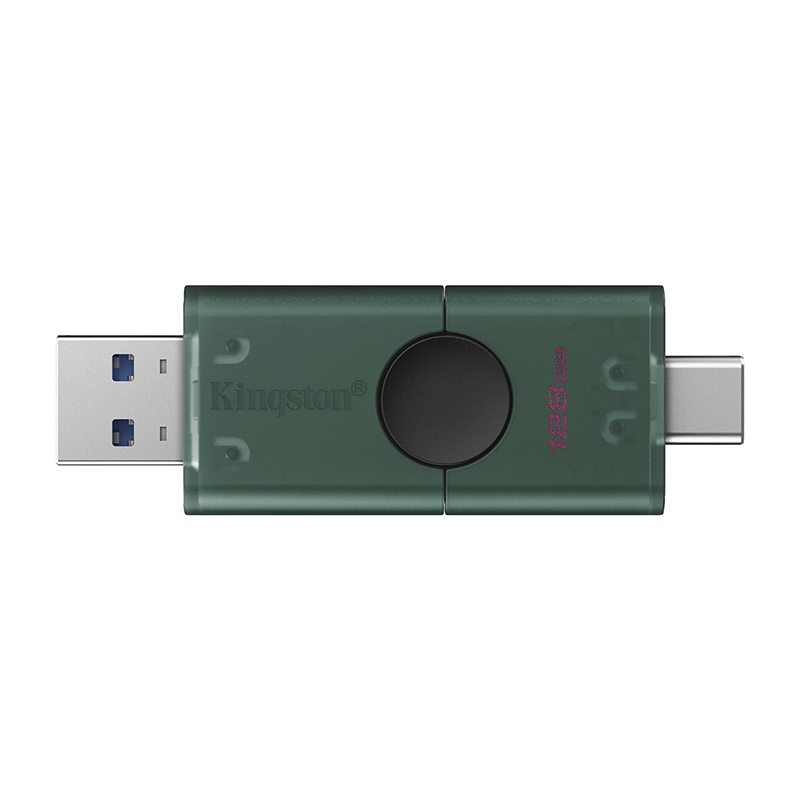 Memoria Flash USB Kingston Datatraveler Duo, 128GB USB 3.2 Gen 1, Color Negro Mate