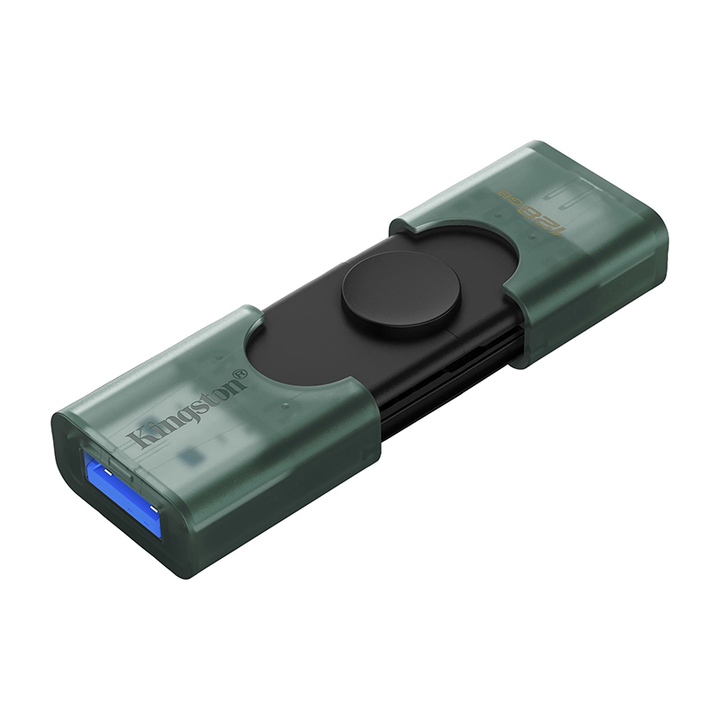 Memoria Flash USB Kingston Datatraveler Duo, 128GB USB 3.2 Gen 1, Color Negro Mate