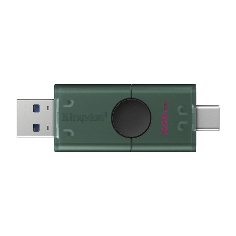 Memoria Flash USB Kingston Datatraveler Duo, 256GB USB 3.2 Gen 1, Color Negro Mate