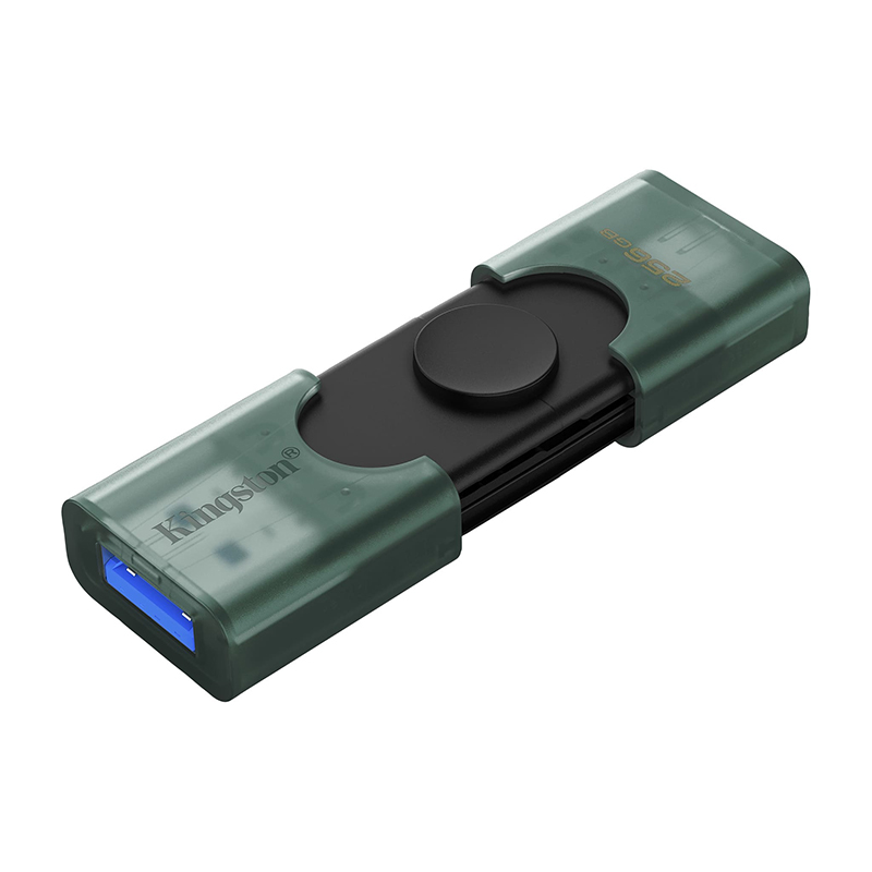 Memoria Flash USB Kingston Datatraveler Duo, 256GB USB 3.2 Gen 1, Color Negro Mate