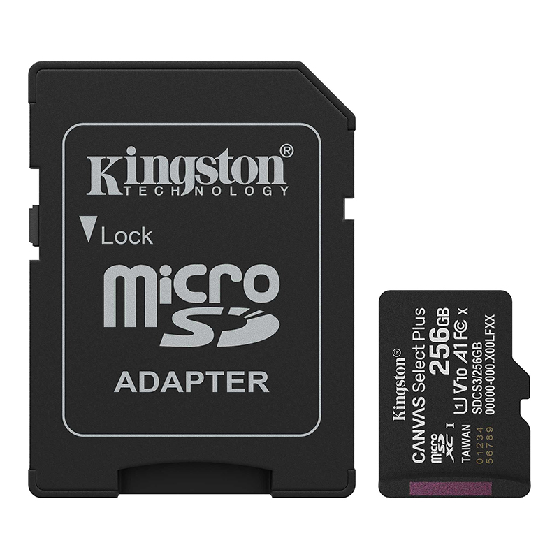 Tarjeta De Memoria Kingston 256GB MicroSD Canvas Select Plus -150Mb/Seg - Uhs-I Clase