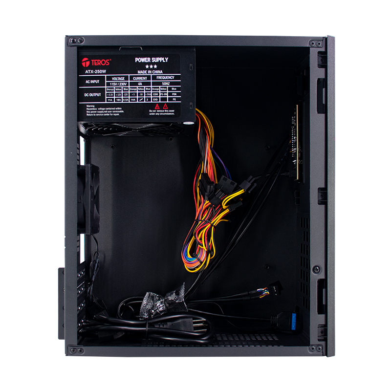 Case Teros Te-1034S, Mini Tower Atx, 250 W, USB 3.0 / 2.0, Audio Hd, Negropresen