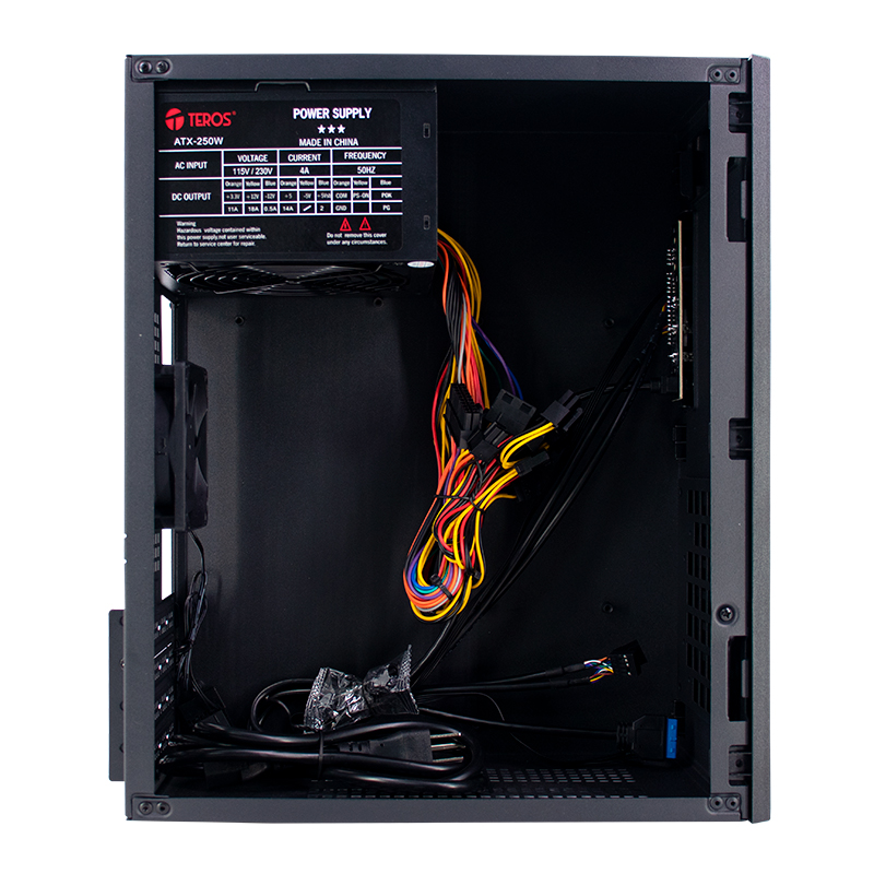 Case Teros Te-1035S, Mini Tower Atx, 250 W, USB 3.0 / 2.0, Audio Hd, Negropresen
