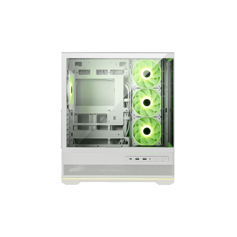 Case MSI Mag Pano 110R Pz White, Mini-Itx, Micro-Atx, Atx, Mid Towerpuertos: 2 X