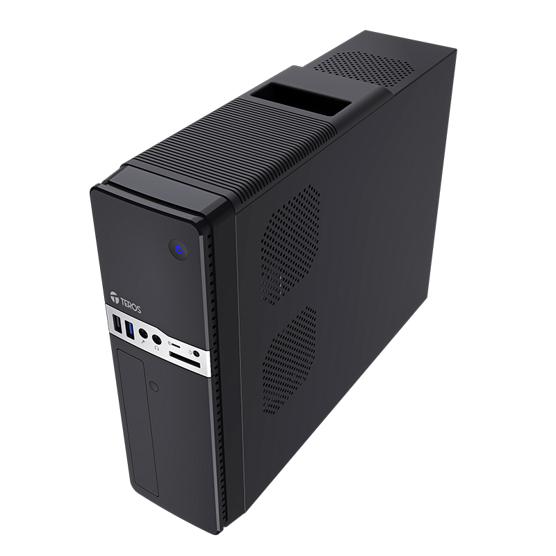 Case Teros Te-1032S, Slim, 250 W, USB 3.2 / USB 2.0, Audio Hd, Dvd, Negropresent