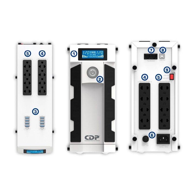 UPS Interactivo Cdp (Chicago Digital Power) Gsmart 1516I, 1500Va/900Wes Un UPS I