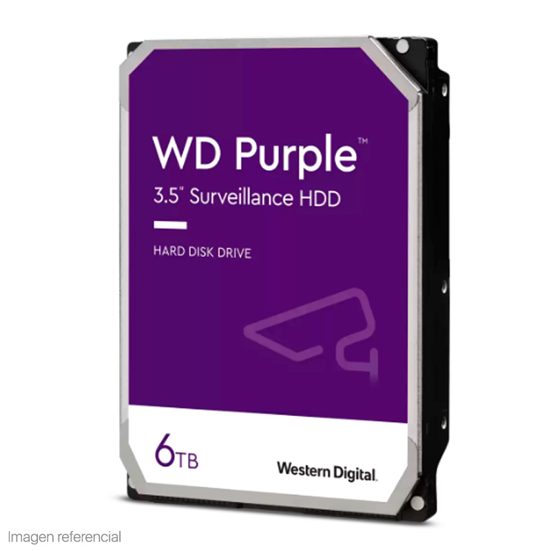 Disco Duro Western Digital Wd Purple, 6Tb, SATA 6.0 Gb/S, 5400 Rpm, 256MB Cache, 3.5