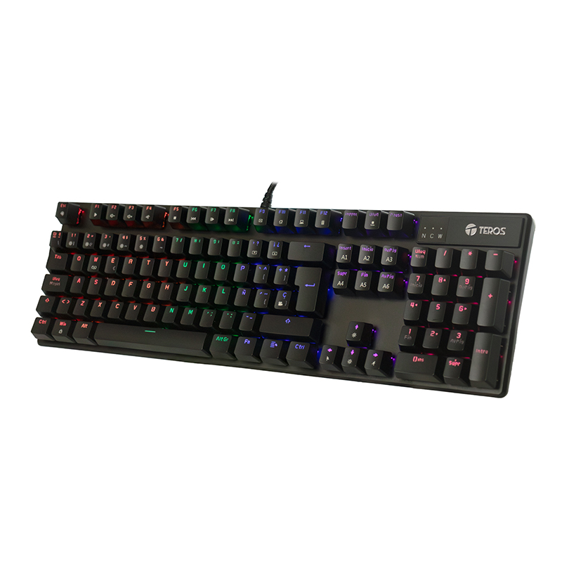 Teclado Mecánico Te-4068G, Retroiluminación Rainbow, USB 2.0, Español, Color Negro @@