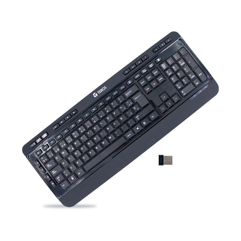 Teclado Inalámbrico Teros Te-4074Cs, 2.4Ghz, Usb,Negrotrabaja Con Comodidad Y Es