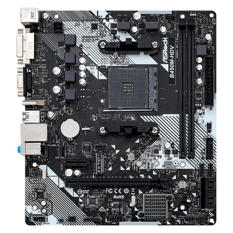 Motherboard Asrock B450M-Hdv R4.0, Chipset AMD B450, Socket AMD Am4, Matxsoporta
