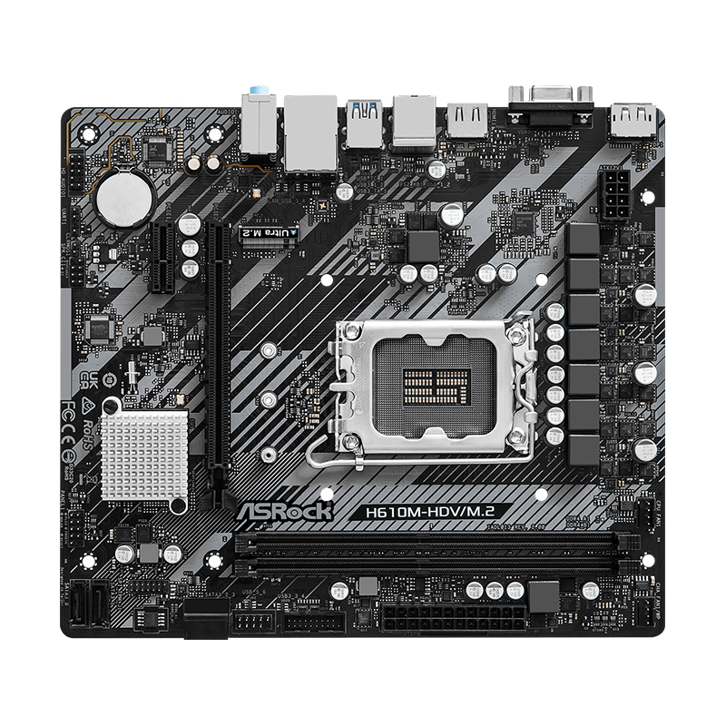 Motherboard Asrockh610M-Hdv/M.2 R2.0, Chipset INTEL H610, Lga1700, Matxsoporta P