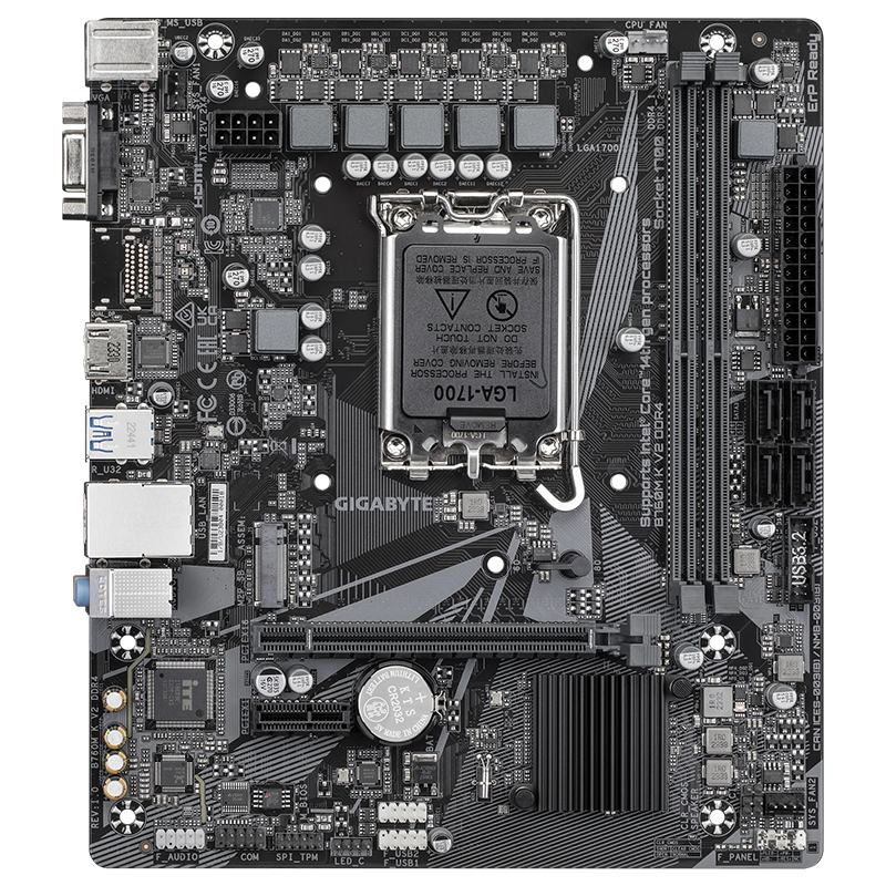 Motherboard Gigabyte B760M K V2 Ddr4, Chipset INTEL B760, Lga1700, Matxsoporta P