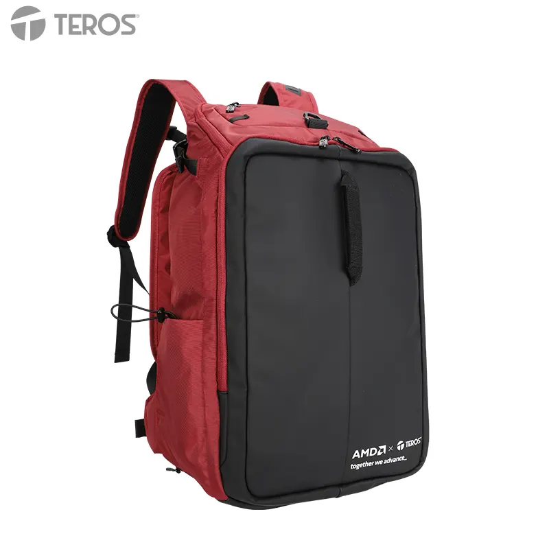 Backpack Teros Alltracker AMD Te-Atk9060, Para Notebooks De Hasta 15.6, Rojo/Negro