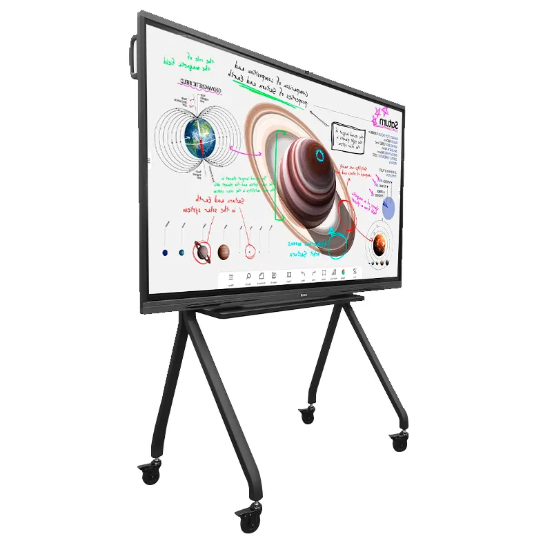 Rack Portátil Teros Te-9010S Para Pantalla Táctilinteractiva De 75 A 86, Negro