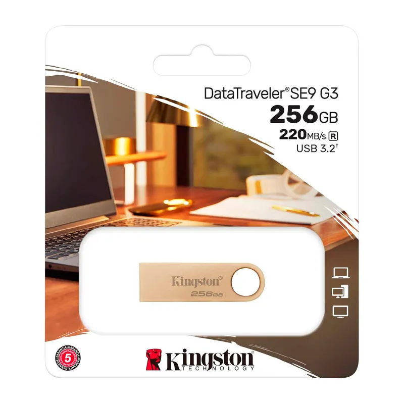 Memoria Flash USB Kingston Datatraveler Se9 G3, 256Gb, USB 3.2 Gen 1 (Tipo-A)Vel