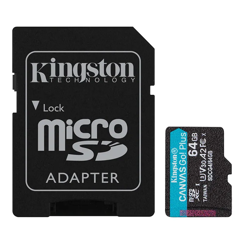 Memoria Flash MicroSD Kingston Canvas Go Plus, 64Gb, Con Adaptador Sddimensione