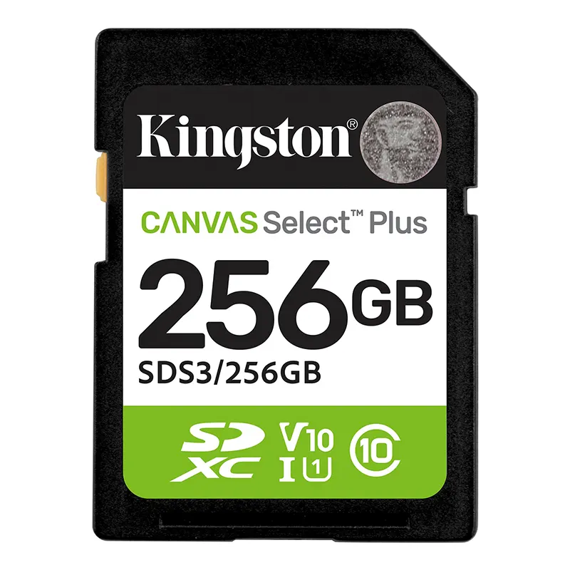 Memoria Card SD Kingston SD Canvas Select Plus 256GB, categoría de velocidad: UHS-I/U1/V10