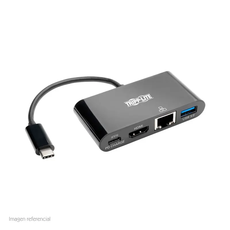 Adaptador Tripp-Lite U444-06N-Hgub-C, USB-C A Hdmi, Usb, LAN Gbe, Thunderbolt 3, Carg