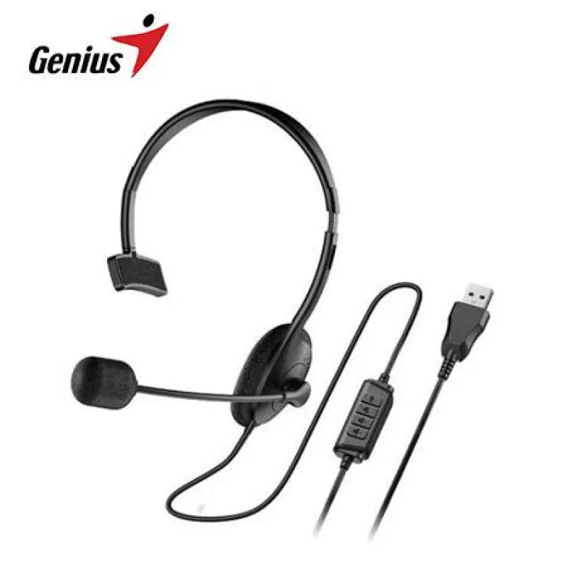 AUDIFONO C/MICROF. GENIUS HS-100U MONO USB-A BLACK (31710027400)