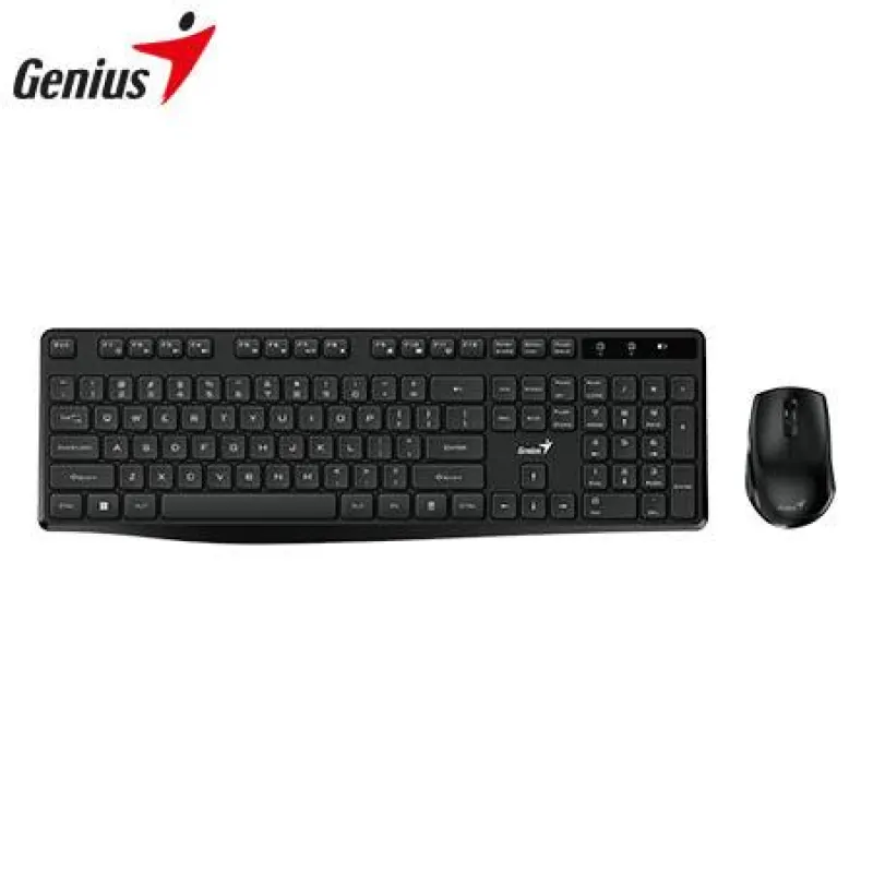 TECLADO GENIUS + MOUSE WIRELESS KM-8206S AI COPILOT SILENT MULTIMEDIA SP BLACK (31340017401)