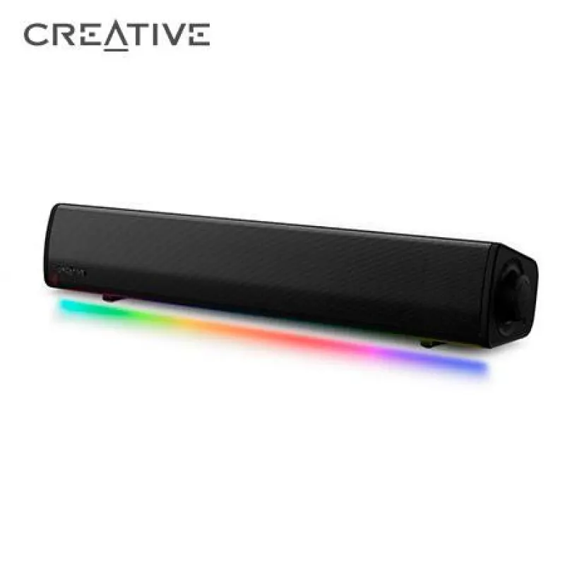 PARLANTE CREATIVE GAMING SOUND BAR GS3 RGB 24W BLUETOOTH 5.4 USB-C POWER BLACK (51MF8465AA000)