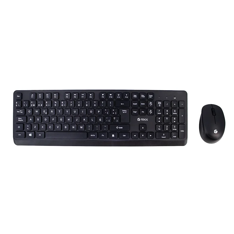 Kit Inalámbrico Teclado + Mouse Teros Te-5011Cs, 2.4Ghz, 1000Dpi, Español, Negro