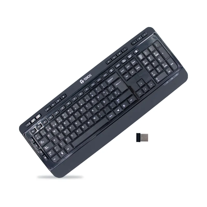 Teclado Inalámbrico Teros Te-4074Cs, 2.4Ghz, Usb,Negrotrabaja Con Comodidad Y Es