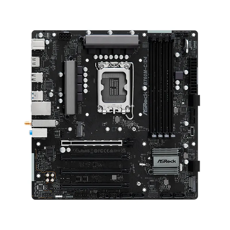 Motherboard Asrock B760M-C/D4, Chipset INTEL B760, Lga1700, Matxsoporta Procesad