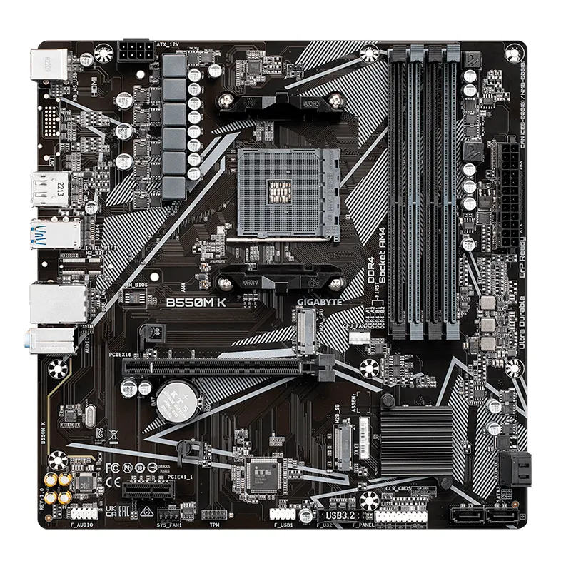 Motherboard Gigabyte B550M K (Rev. 1.0) Chipset AMD B550, Socket Am4, Micro Atxs