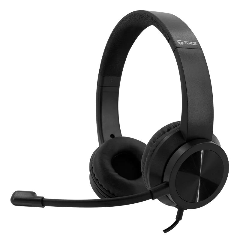 Audífono Alámbrico Teros Te-8037N, Usbcomunícate Con Claridad Usando Los Audífon