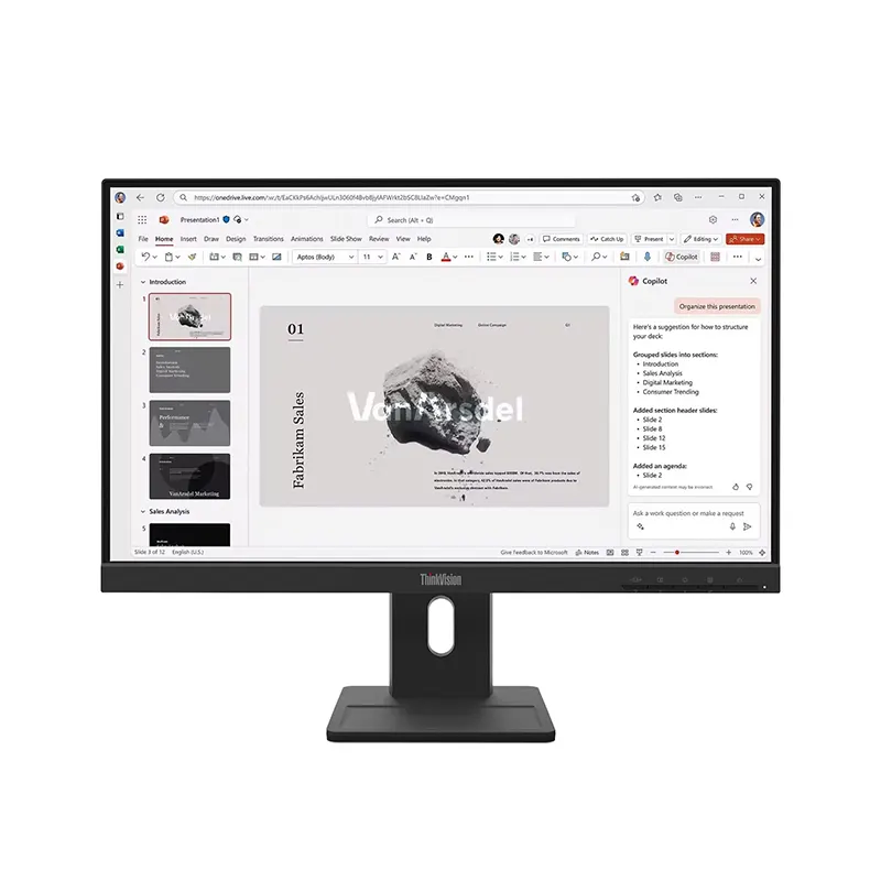 Monitor Lenovo Thinkvision E22-40, 21.5 1920X1080 Wled Ips, Hdmi/Dp/Vga Color Raven