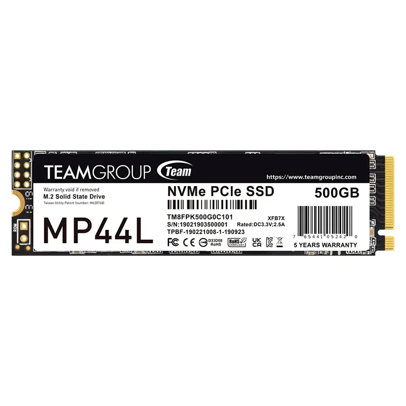 Unidad De Estado Solido Teamgroup Mp44L 500Gb, M.2, PCI-E 4.0 X4 Con NVME 1.4Vel