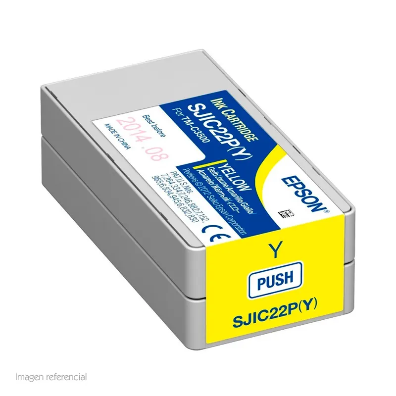Cartucho De Tinta Epson Color Amarillo Para Impresoras Epson Tm-C3500.