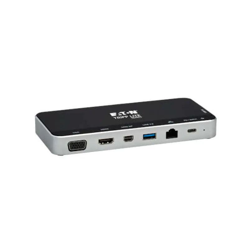 Estación de acoplamiento USB-C Tripp-Lite, HDMI/DP/mDP/VGA/RJ-45/USB-A/USB-C/USB-C PD/Data