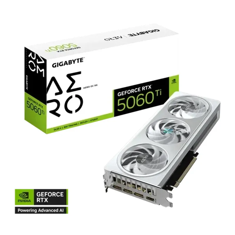 Tarjeta De Video Gigabyte Geforce RTX 5060 TI Aero Oc 8G, 8GB Gddr7, PCIE Gen 5.0