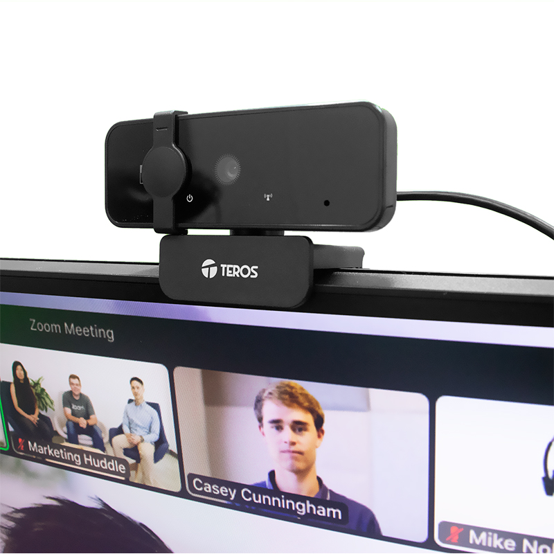 Webcam Teros Te-9072, 2K, Micrófono Incorporado, USB 2.0Trabaja Con Casi Todas L