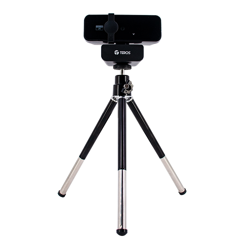 Webcam Teros Te-9072, 2K, Micrófono Incorporado, USB 2.0Trabaja Con Casi Todas L