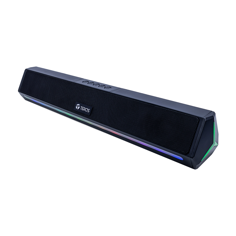 Barra De Sonido Portátil Inalámbrico Teros Vibe 6054, BT 6, 20W, Usb-C, Iluminación L