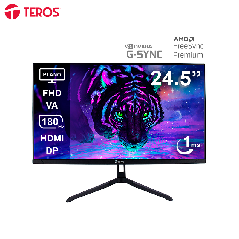 Monitor Plano Gaming Teros Te-2475G 24.5 FHD VA 180HZ 1Ms HDMI DP Audio Out Negro @@