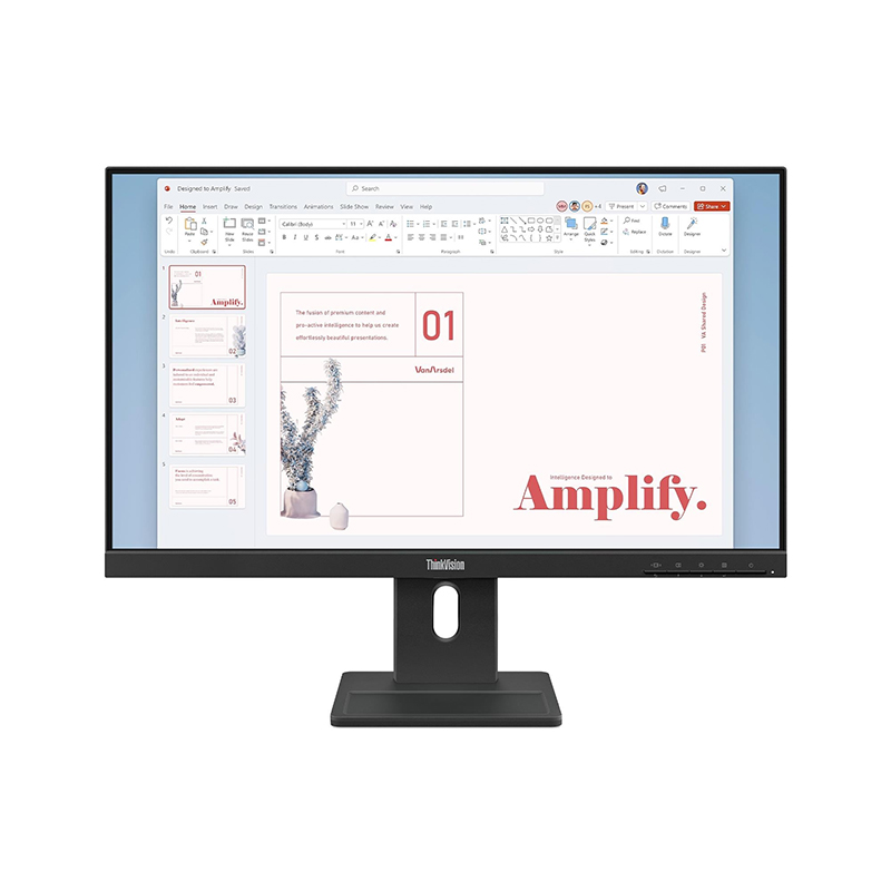 Monitor Plano Lenovo Thinkvision E24-40, 23.8 Wled FHD Ips/Hdmi/Dp/Vga/Parlantes (2W