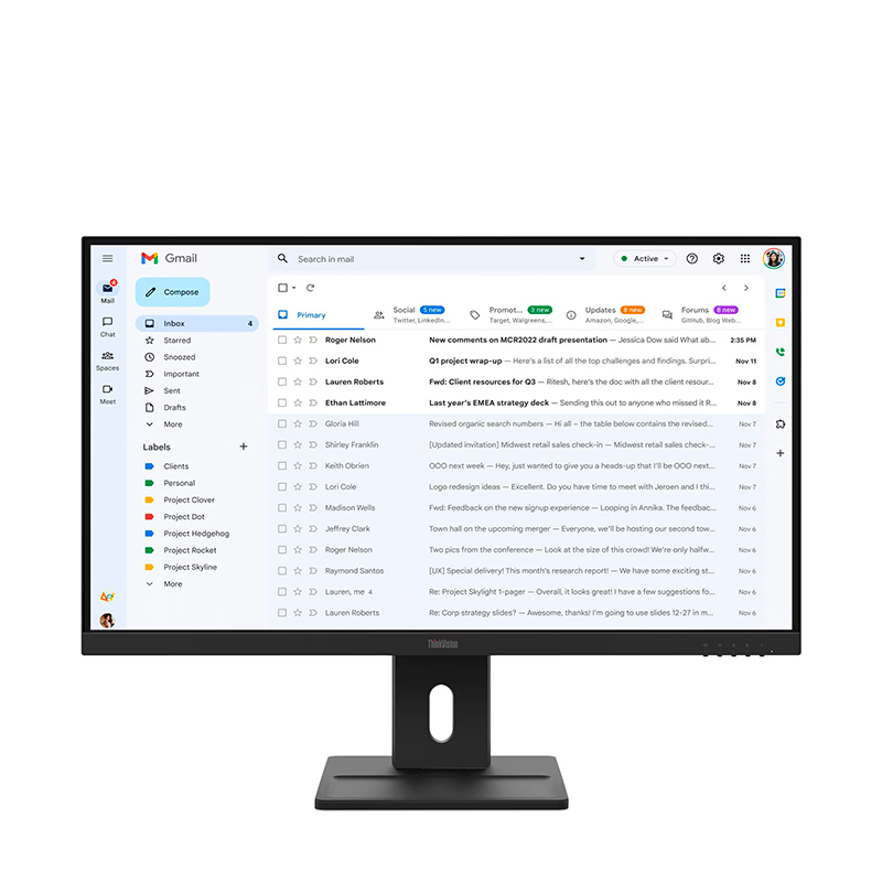Monitor Lenovo Thinkvision E27-40, 27 Wled/Fhd/Ips/Hdmi X1/Dp X1/Vga X1/Parlantes: 2