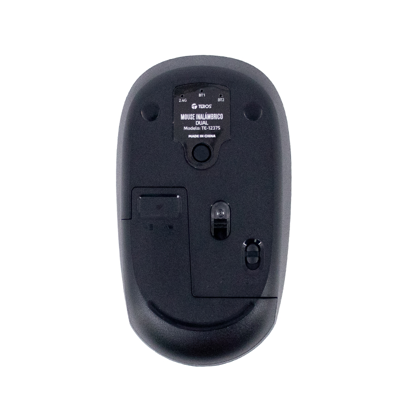 Mouse Inalámbrico Teros Te-1237S, BT 5.0, 2.4Ghz,Usb, Color Negrodescubre El Mou
