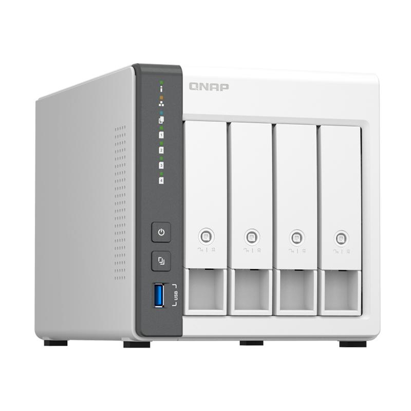 Servidor NAS Qnap Ts-433-4G, Arm Cortex A55 4C/2Ghz, 4GB Ram(On-Board), Bahias 4X3.5