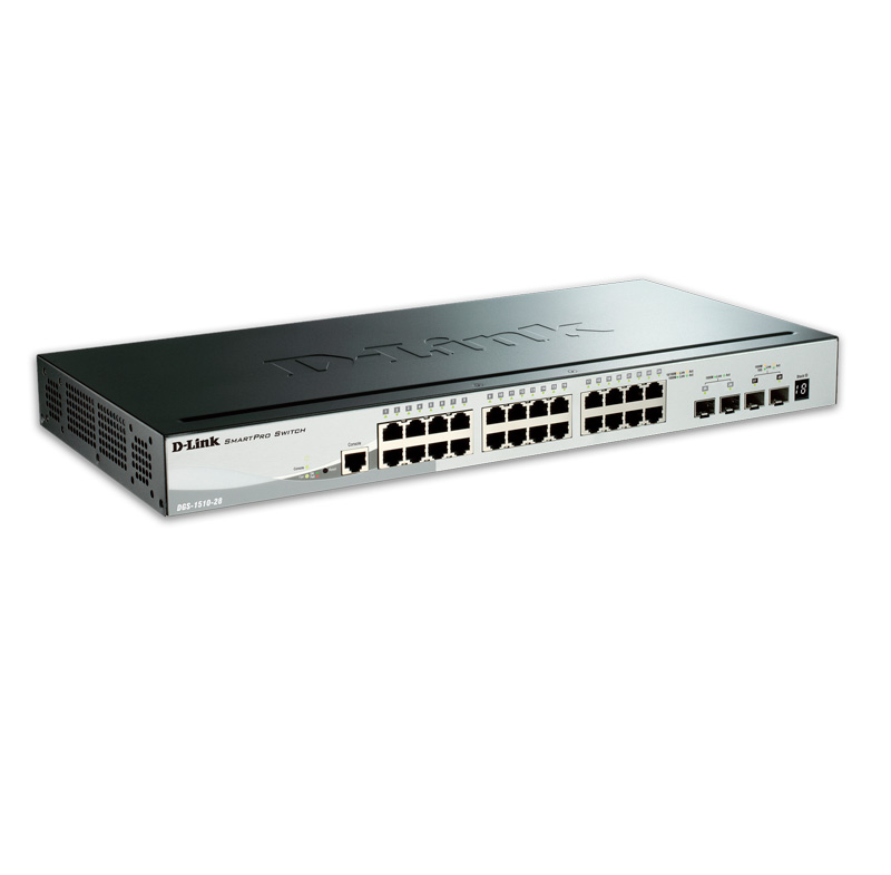 Switch Administrable D-LINK Smartpro Dgs-1510, 24Lan Gbe, 2 1G-Sfp, 2 10G-Sfp+.