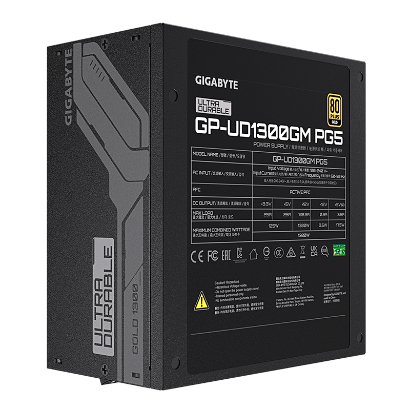 Fuente De Alimentación Gigabyte Gp-Ud1300Gm P, 1300W, 80 Plus Gold Certified, Formato
