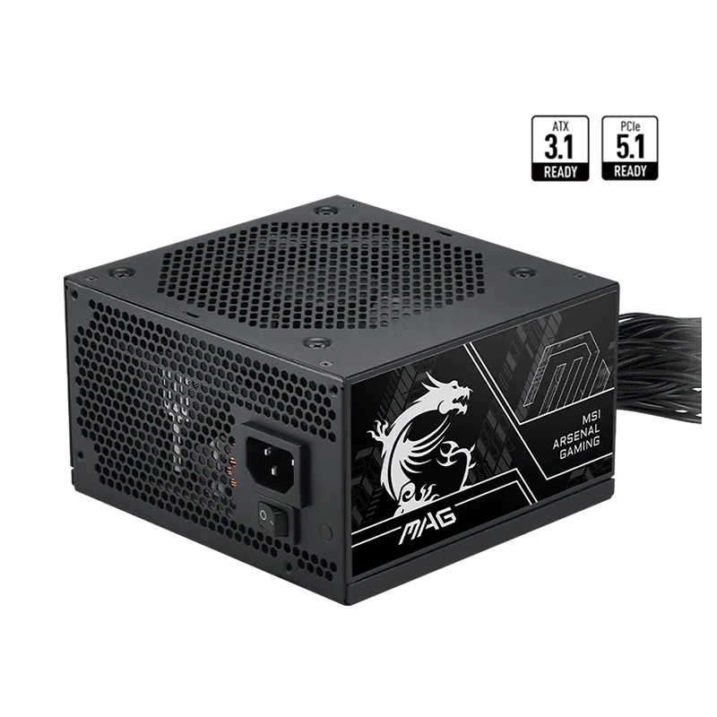 Fuente De Alimentación MSI Mag A750Bn Pcie5 Iii, 750W, 80 Plus Bronze, Formato Atx. @