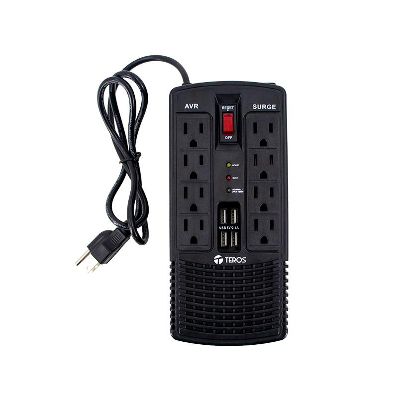 Estabilizador De Voltaje Teros Te-7180 Avr1200Va / 600W 184-276 Vacprotege Tus E