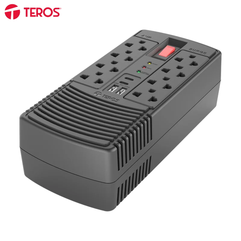 Estabilizador De Voltaje Teros Te-7182 Avr1200Va / 600W 184-276 Vacprotege Tus E